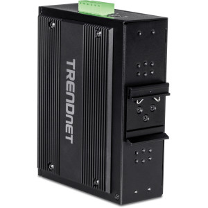 TRENDnet TI-BG104 10-Port Ethernet Switch, 4 Gigabit PoE++ ports, 4 Gigabit PoE+ ports, 2 shared Gigabit SFP slots, 20 Gbps switching capacity, DIN-rail/wall mount